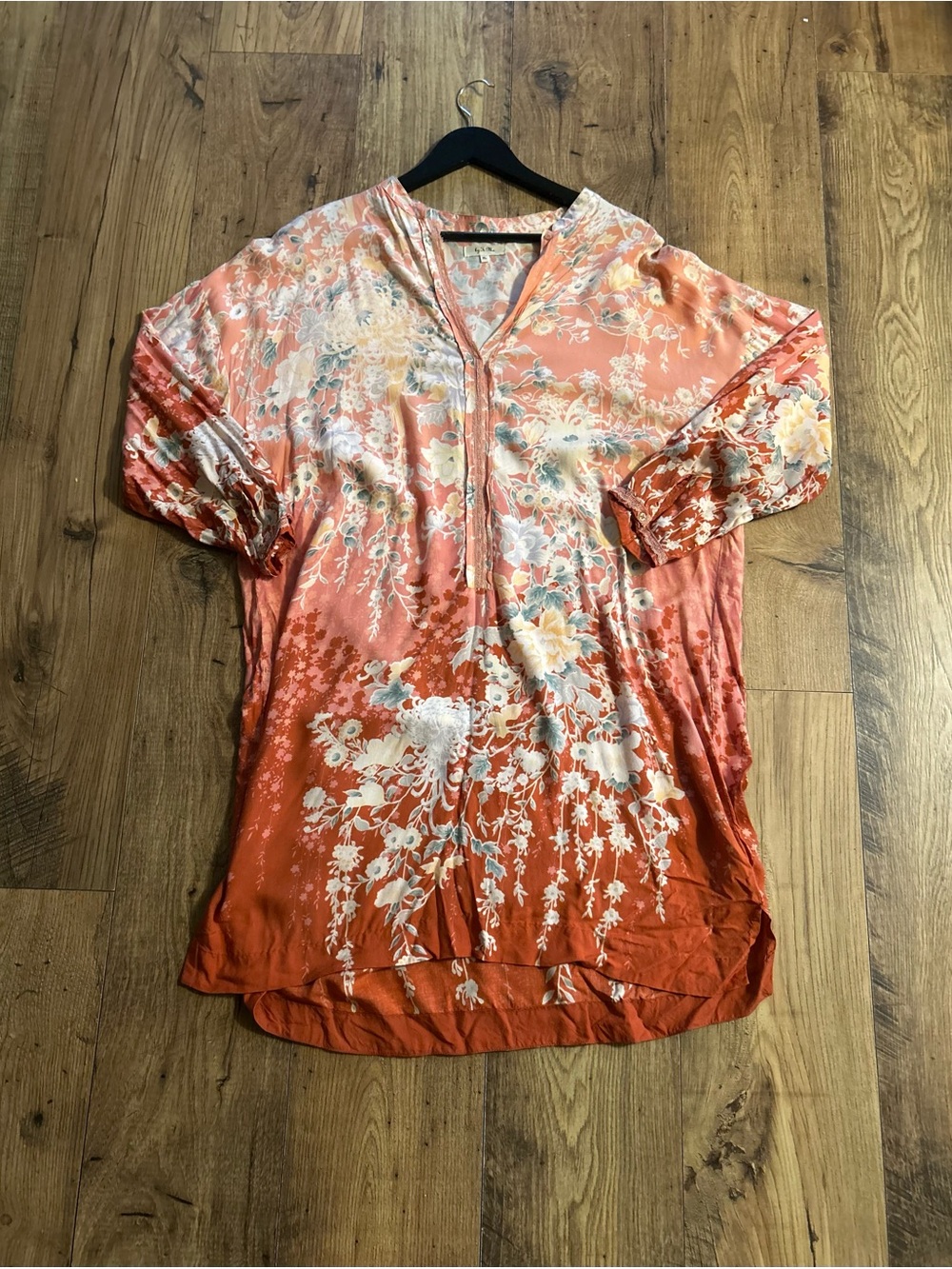byTiMo Floral V-Neck Midi Dress in Coral